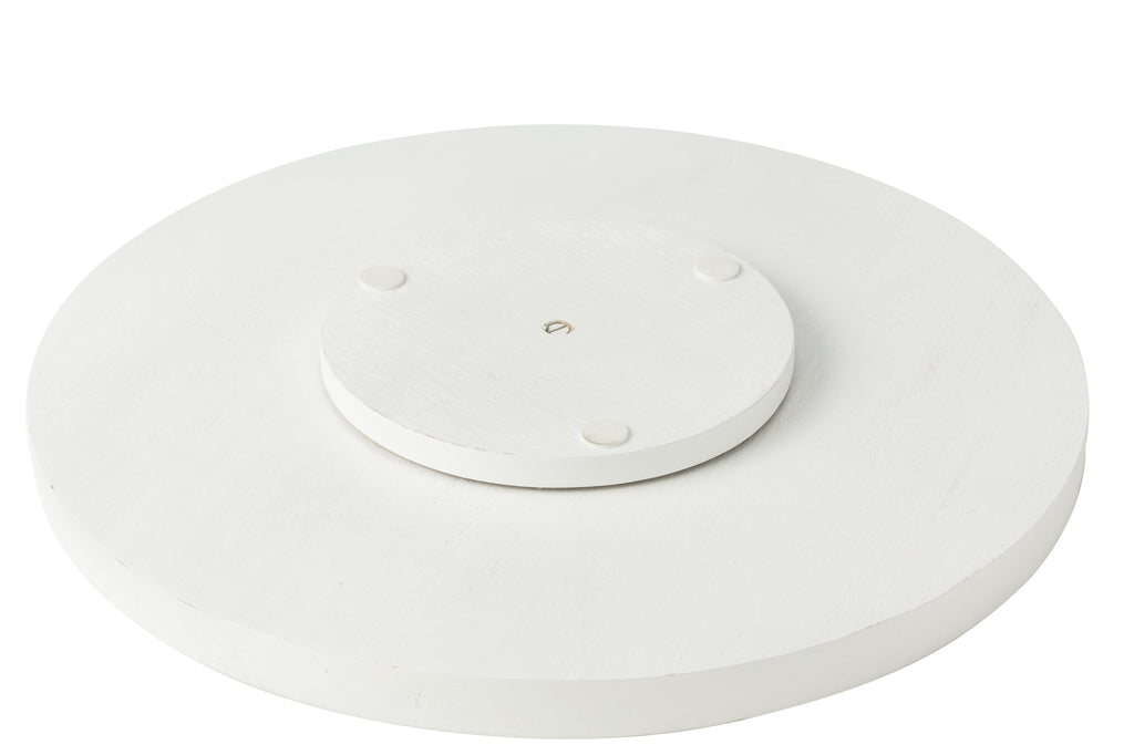 Dienblad Draaibaar Rond Bloemmotief Mangohout Blauw/Wit