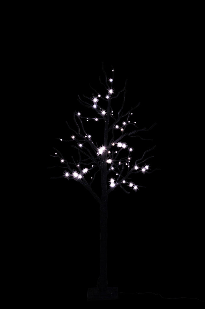 Boom Bare + 78 Warm Witte Leds + Adapterkabel 3M Glitter Zwart Groot