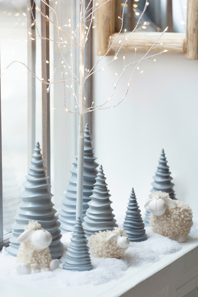 Boom Naakt+LED Metaal Wit Middelgroot