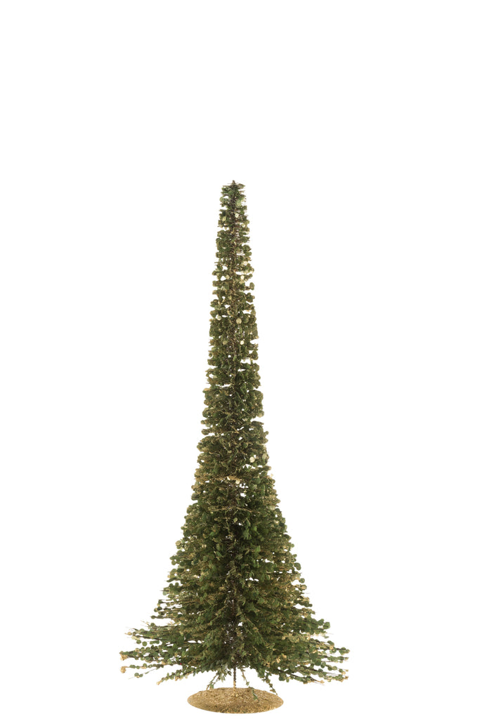 Boom Deco Glitter Plastic Groen/Goud Groot