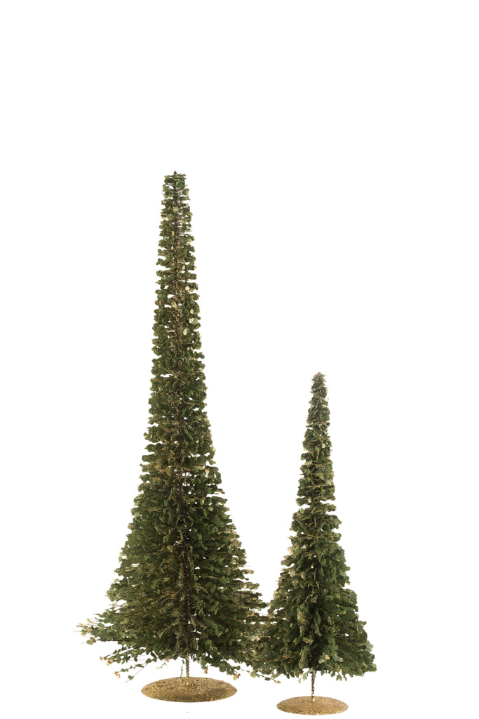 Boom Deco Glitter Plastic Groen/Goud Groot