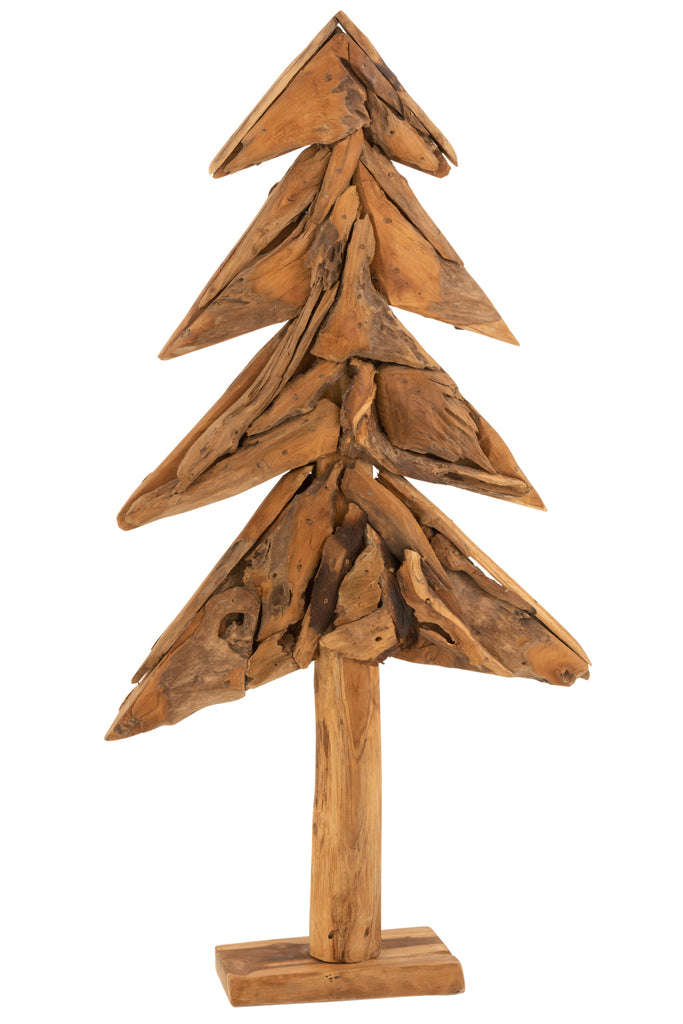 Drie stukken teakhout natuurlijk groot