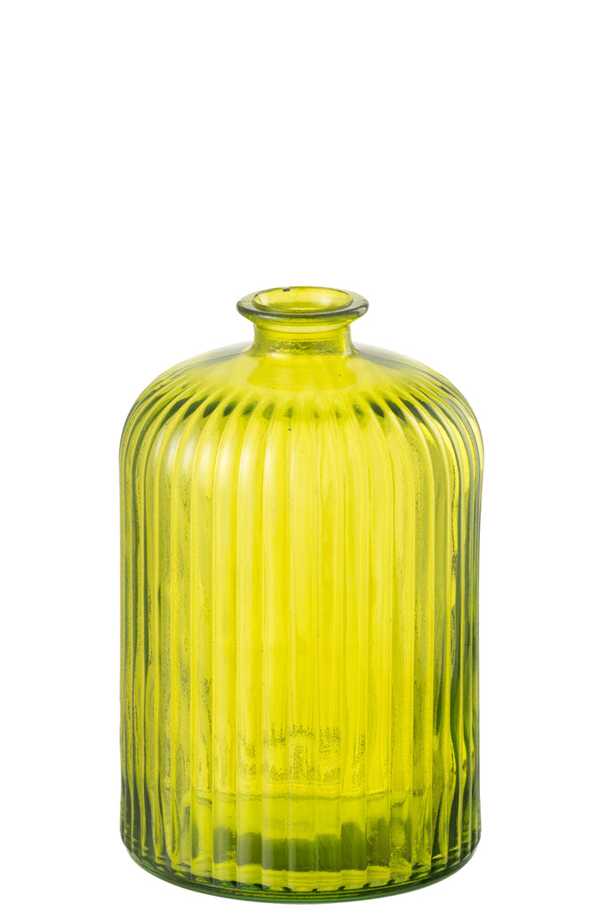 Vaas Fles Streep Glas Geel Groot