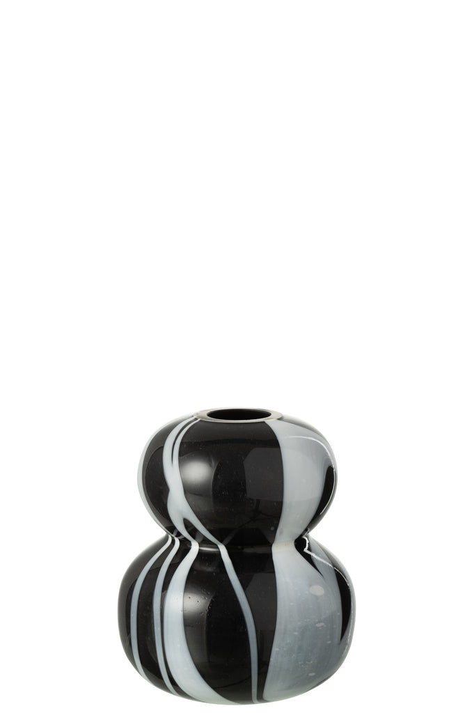 Vase Smoke Effect Balls Glass Black/White