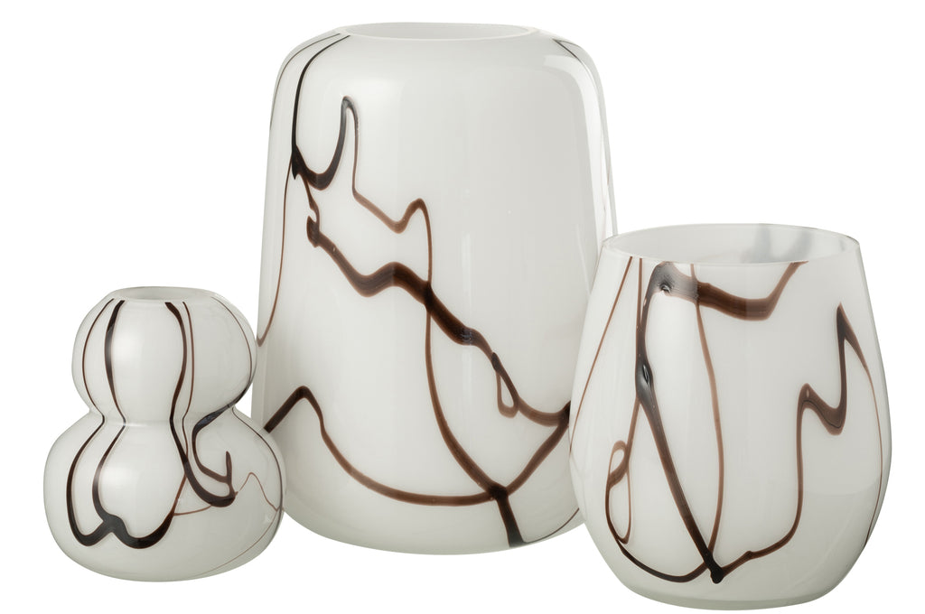 Vase Smoke Effect Narrow Glass White/Black