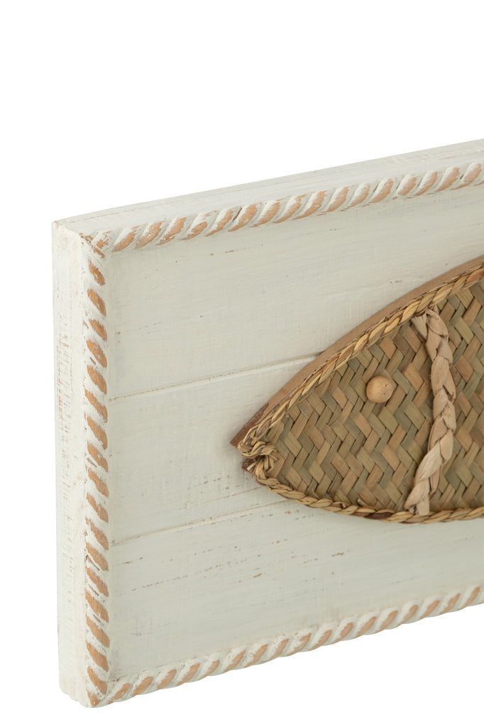 Wall Decoration Fish Noli Fir Wood/Mdf Natural Assortment Of 3