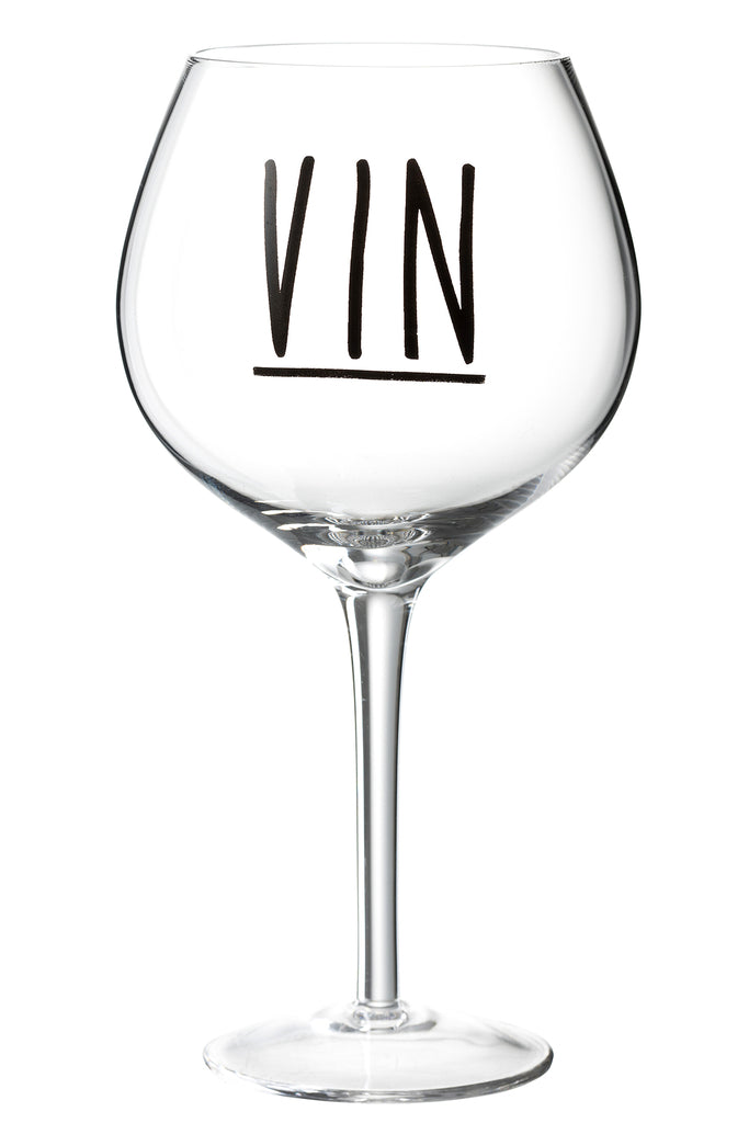 Wijnglas Glas Transparant/Zwart