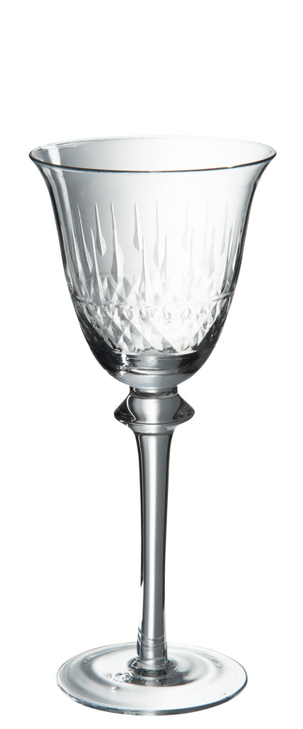 Wijnglas Open Gesneden Glas Transp. 10X21cm