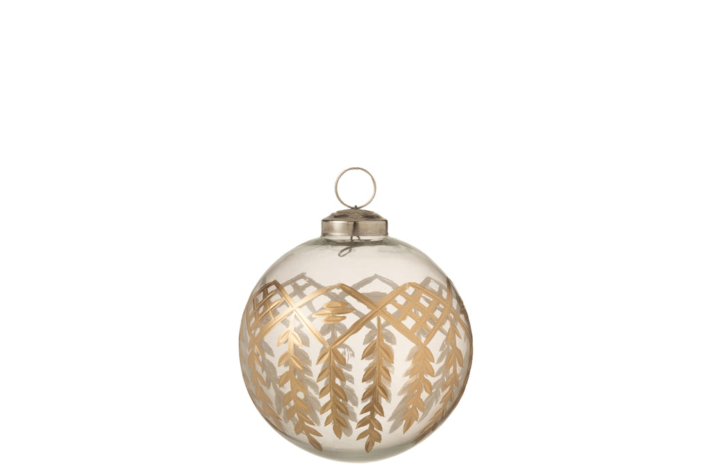 Kerstbal Chloe Glas Transparant/Goud Klein