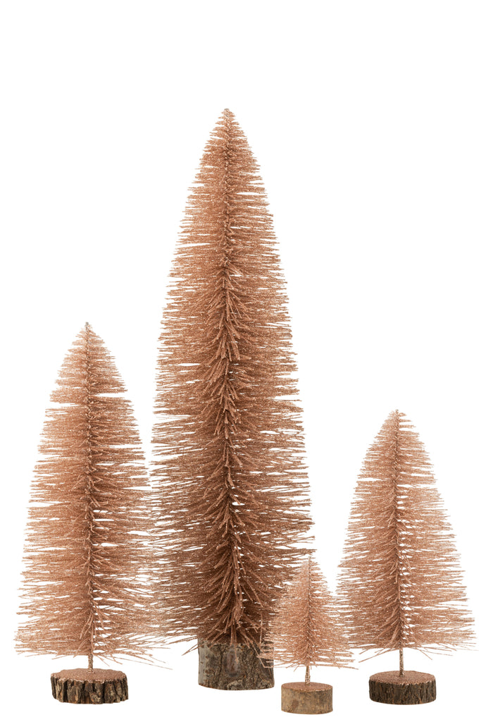 Kerstboom Deco Plastic Glitter Antiek Roze Groot