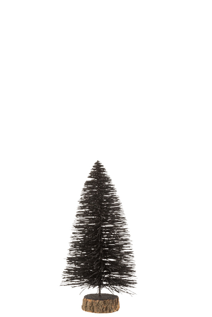 Kerstboom Deco Plastic Glitter Zwart Klein