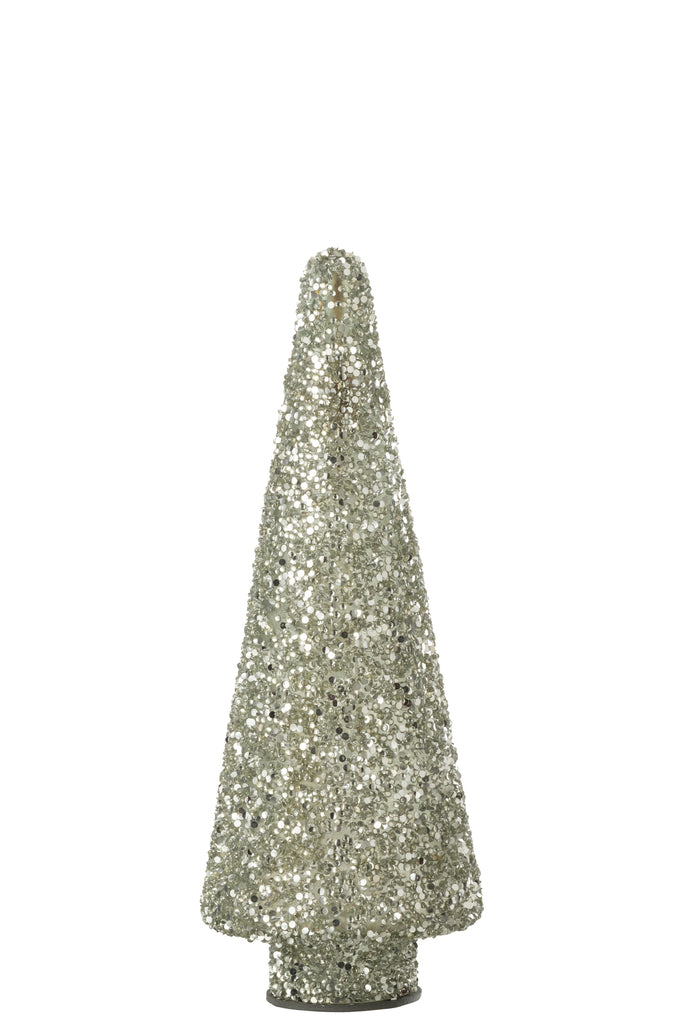 Kerstboom Glitter Glas Zilver Klein