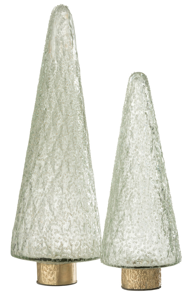 Kerstboom Gouden Voet Glas Transparant Groot