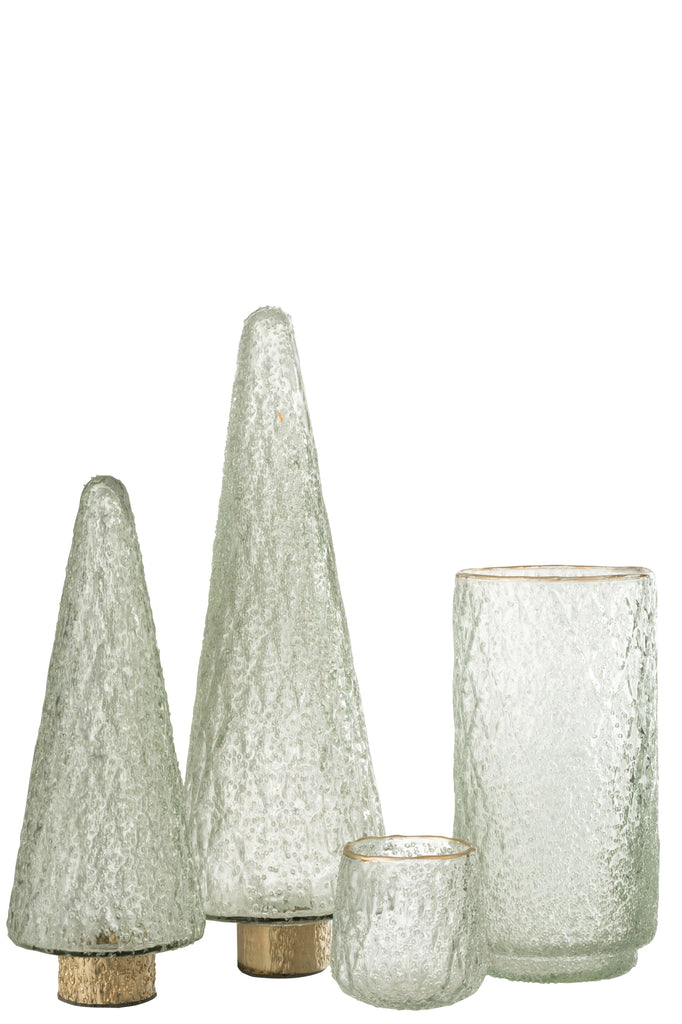 Kerstboom Gouden Voet Glas Transparant Groot