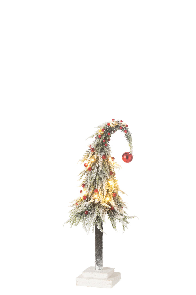 Kerstboomhoed + Led Plastic Sneeuw Groen/Rood Middelmatig