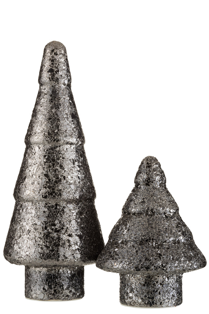 J-Line Kerstboom Led Gebroken Glas Zwart Groot