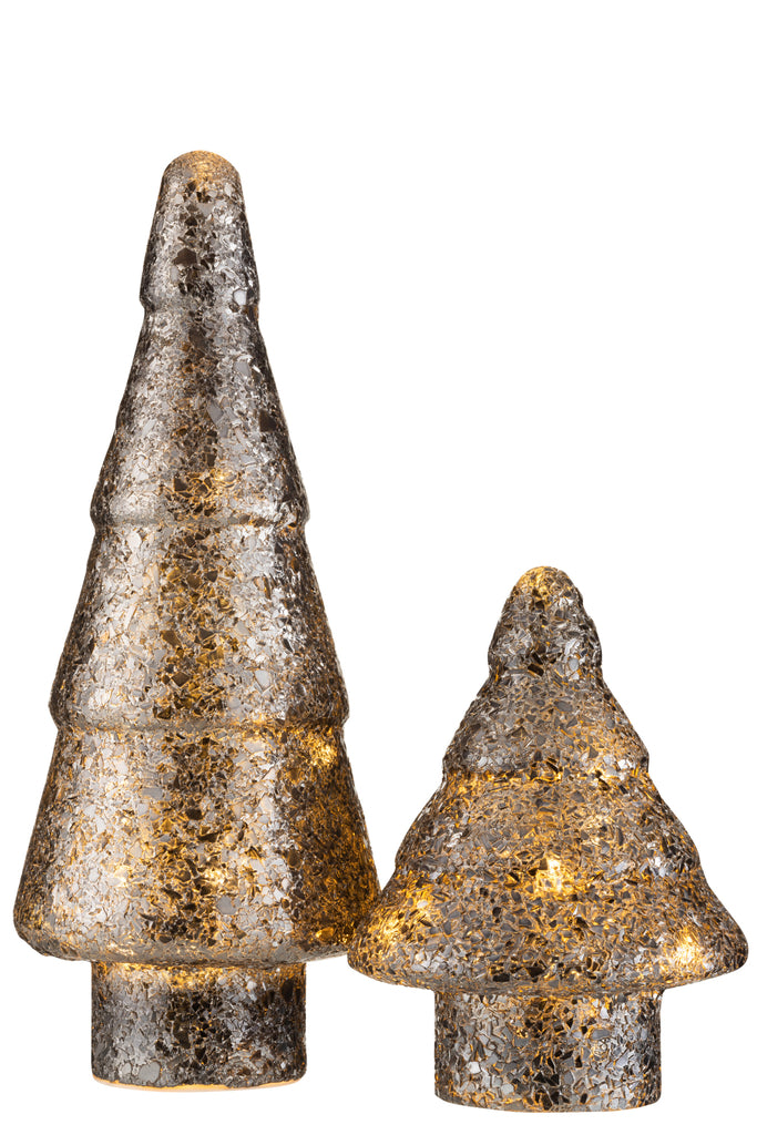 J-Line Kerstboom Led Gebroken Glas Zwart Groot