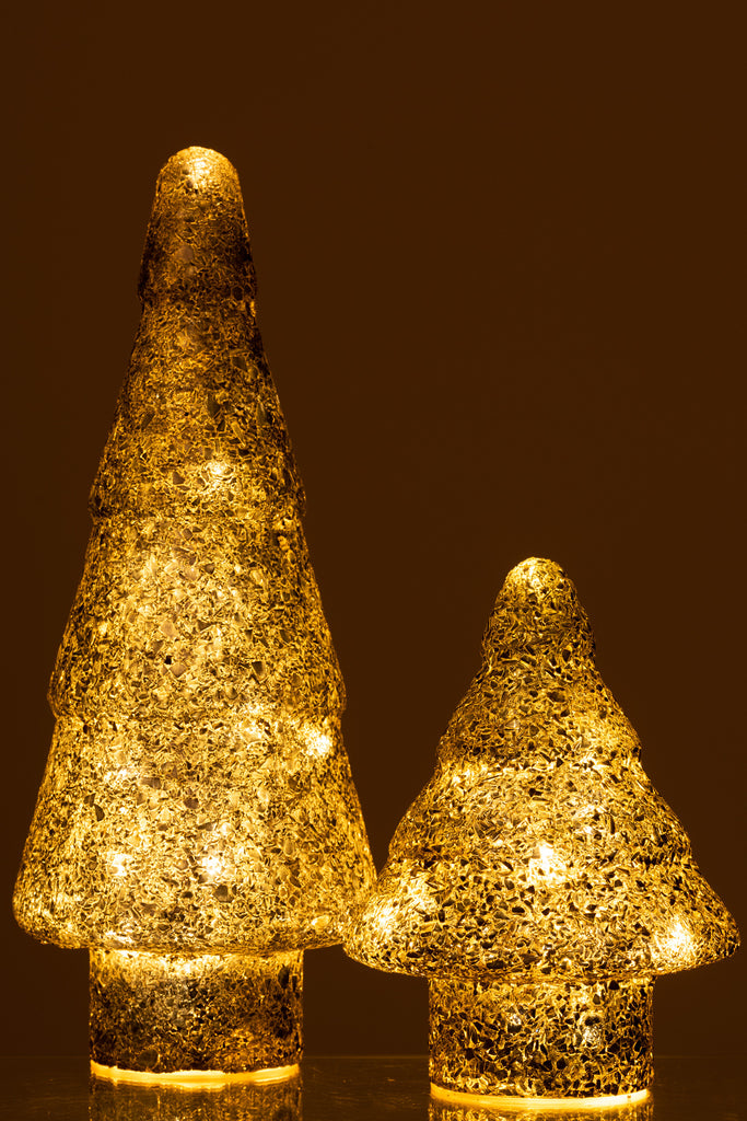 J-Line Kerstboom Led Gebroken Glas Zwart Groot