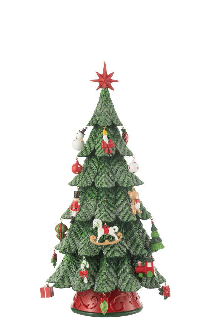 Kerstboom Led Ornamenten Hars Mix Klein