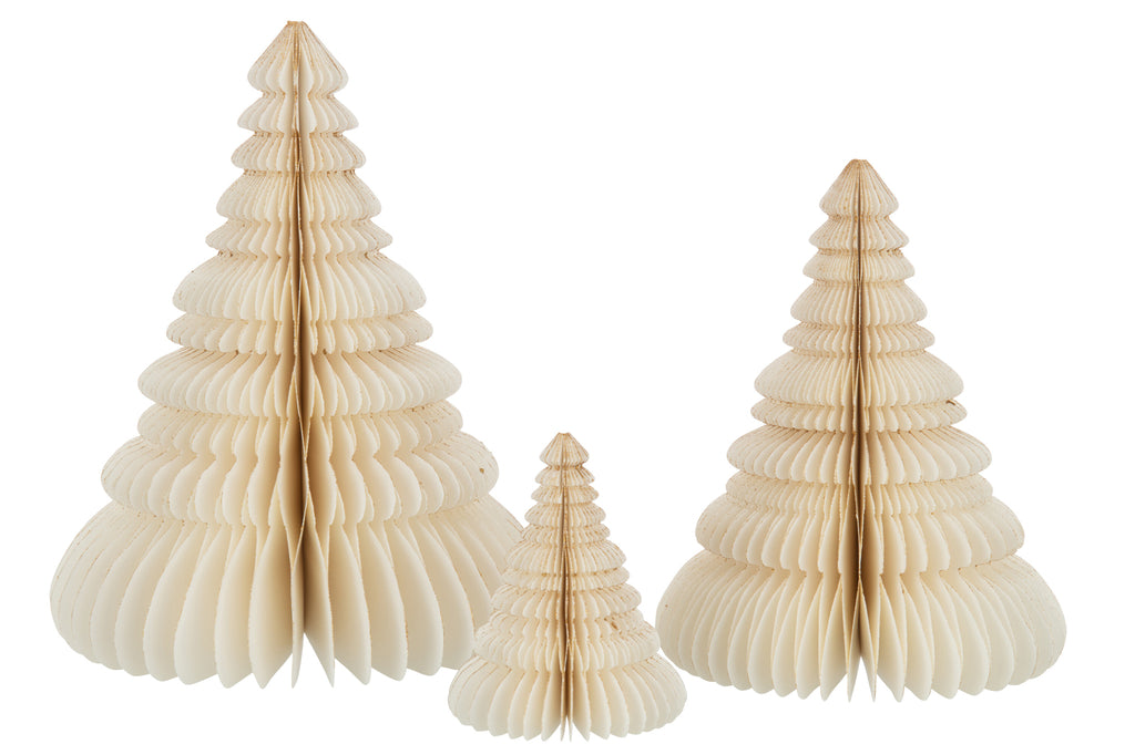 J-Line Christmas Tree Folding Paper Cream White Large