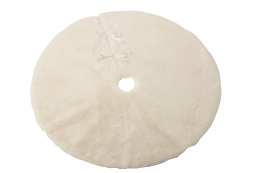 J-Line Christmas Tree Skirt Round Polyester White