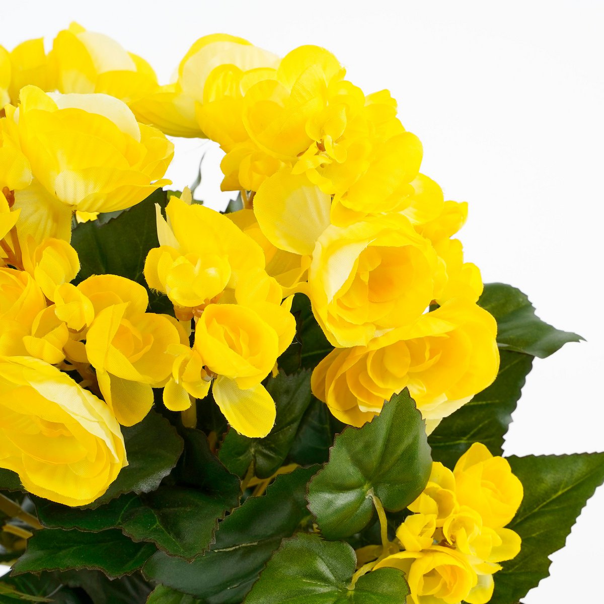 Begonia Kunstplant in Bloempot Stan - H30 x Ø25 cm - Geel