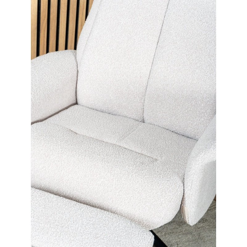 Relaxfauteuil Bindy + Hocker – Bouclé – Naturel