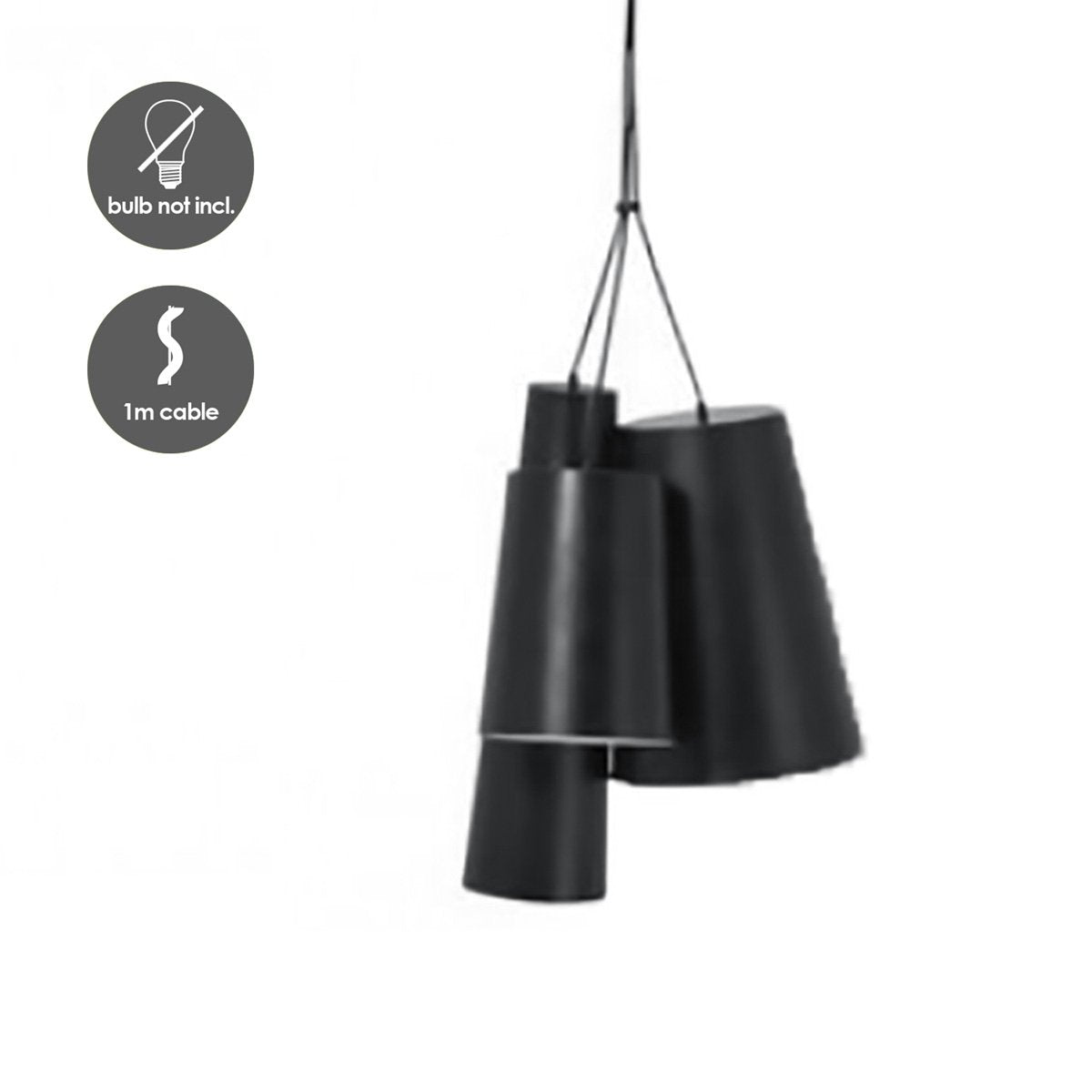 Hanglamp Bowd - Zwart - 63x63x168cm