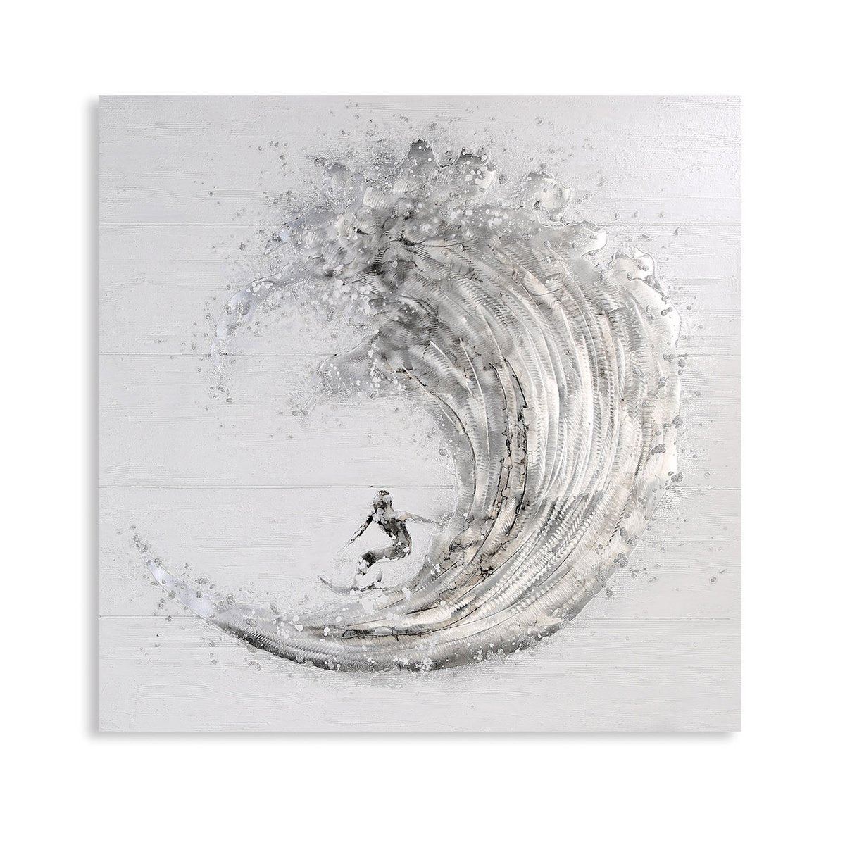 Foto &quot;Surfer&quot; wit/grijs/zilver 100x100