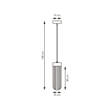 Hanglamp Capri - rook glas - 10x10x138cm