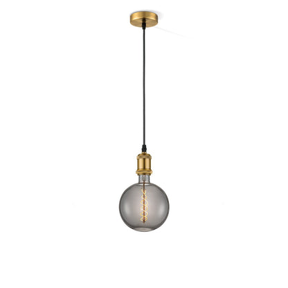 hanglamp brons vintage - G180 - dimbaar E27 rook