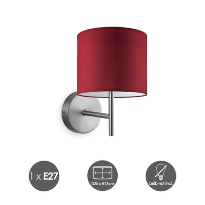 Wandlamp - Mati inclusief Lampenkap E27 rood 20x17cm