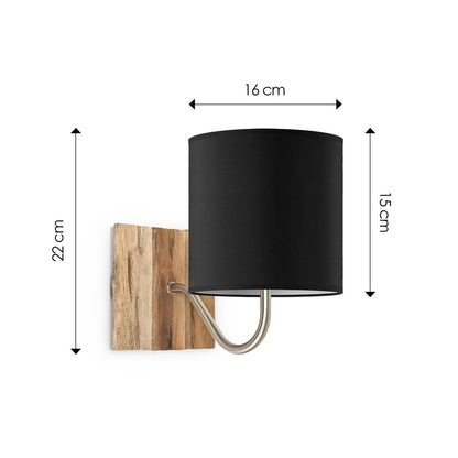 Wandlamp - Drift E27 Lampenkap zwart 16cm