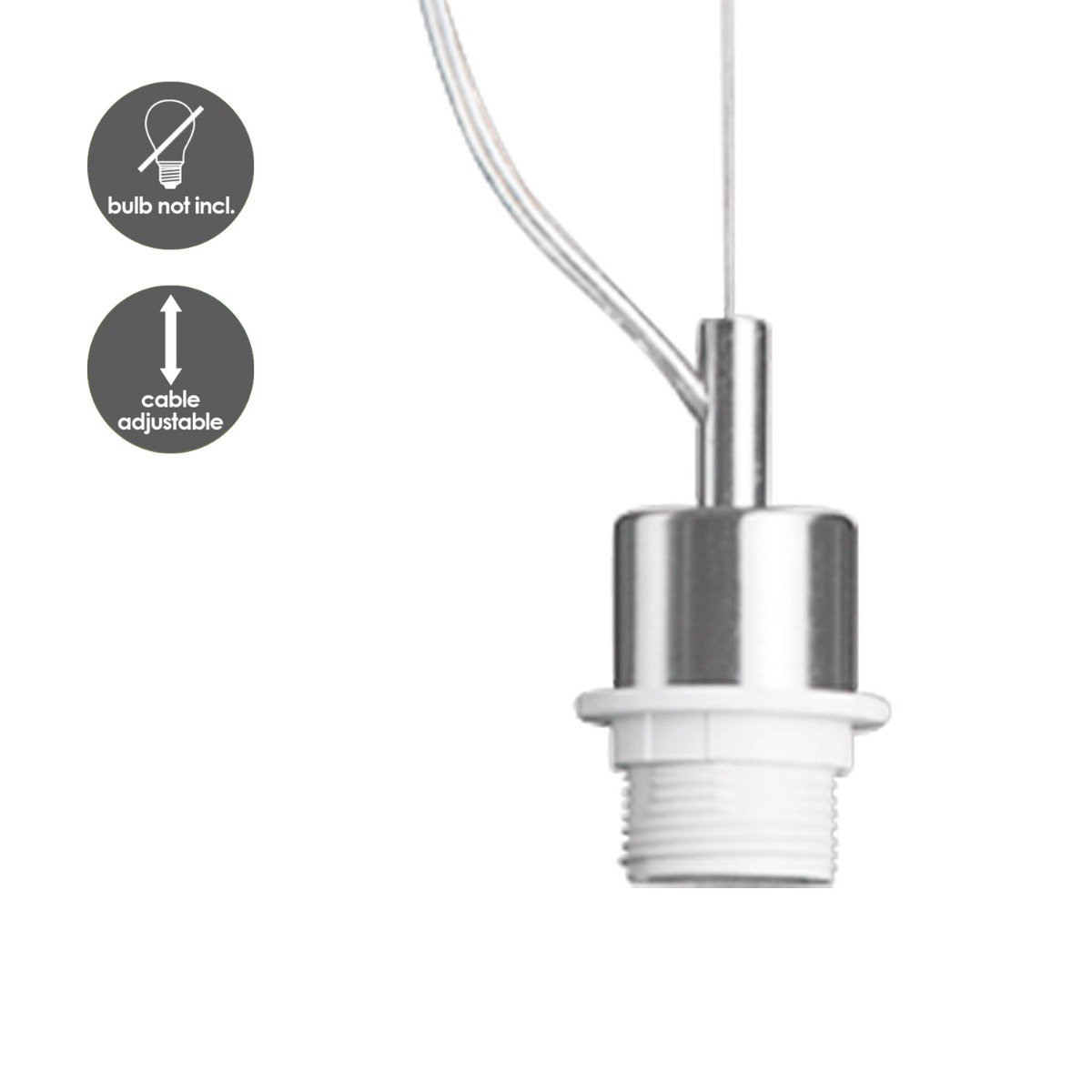 hanglamp Deluxe met lampenkap, E27, antraciet, 30cm