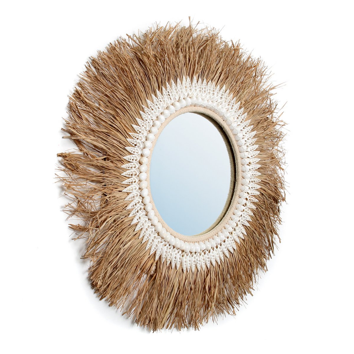 The Raffia Ginger Mirror - Naturel