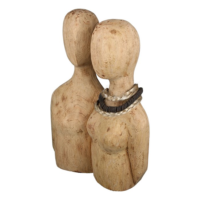 Sculptuur &quot;Paar&quot; mangohout H.37cm