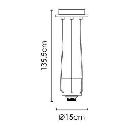 verlichtingspendel Tripe 15/15/135cm - natuurlijk