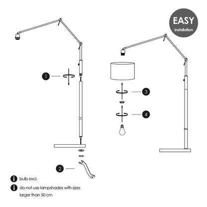 vloerlamp voet Shift 80/35/160 - Geborsteld staal