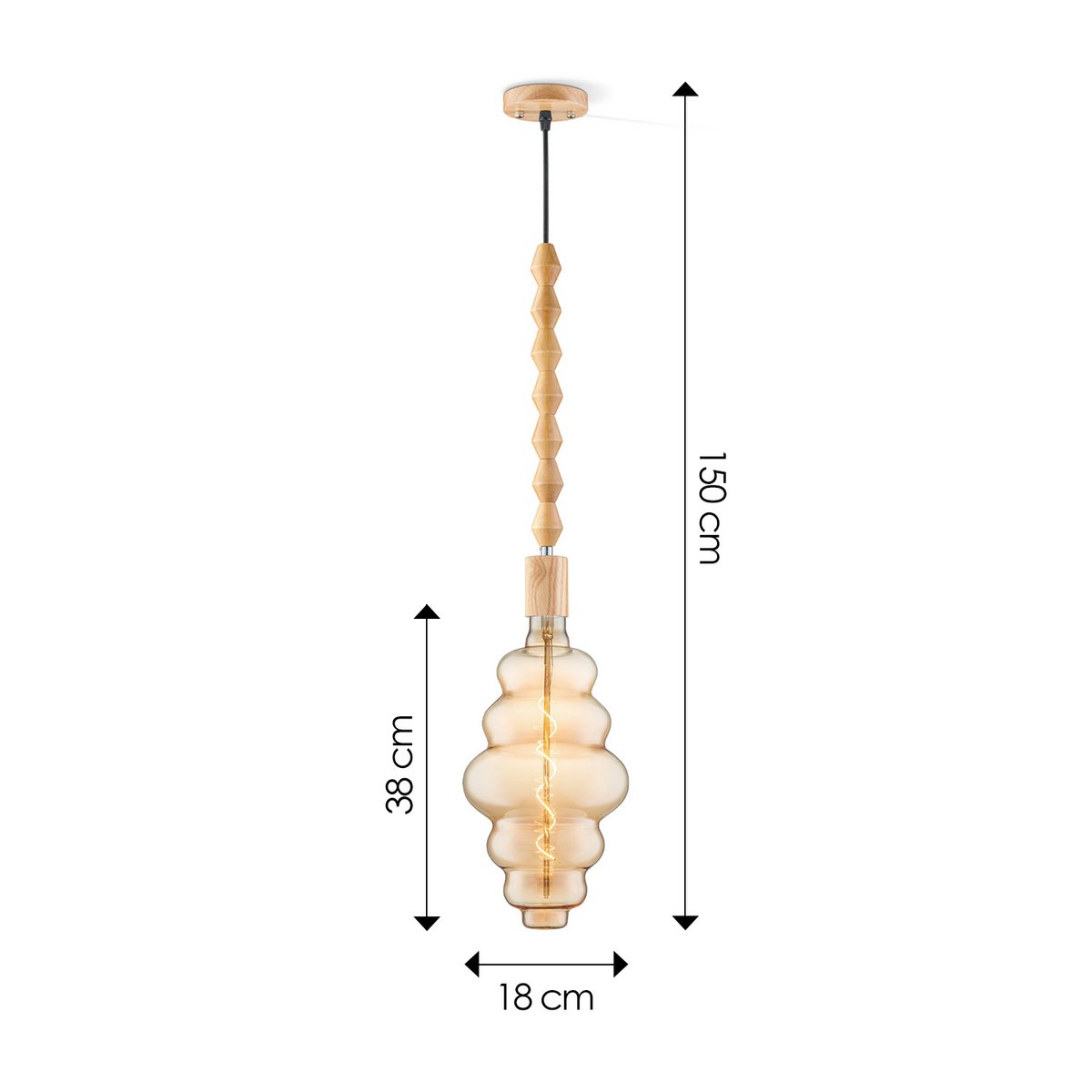 hanglamp Dana Cloud - LED G160 lamp dimbaar E27 amber