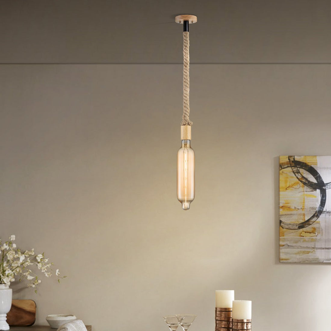 hanglamp Leonardo Tube - G125 - dimbaar E27 amber