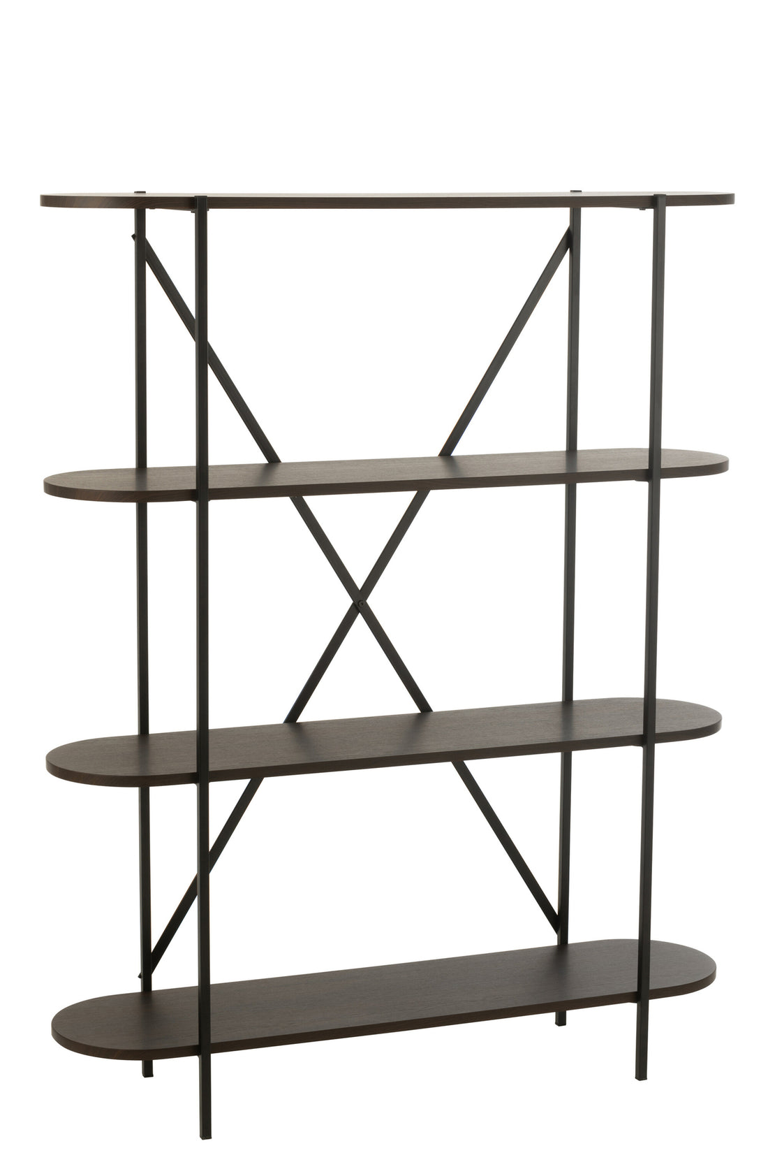 Plank Ovaal Mdf/Metaal Donkerbruin