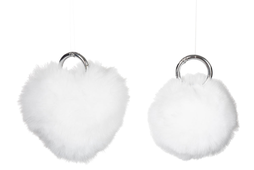 Sleutelhanger Bal/Hart Acryl Wit Assortiment Van 2