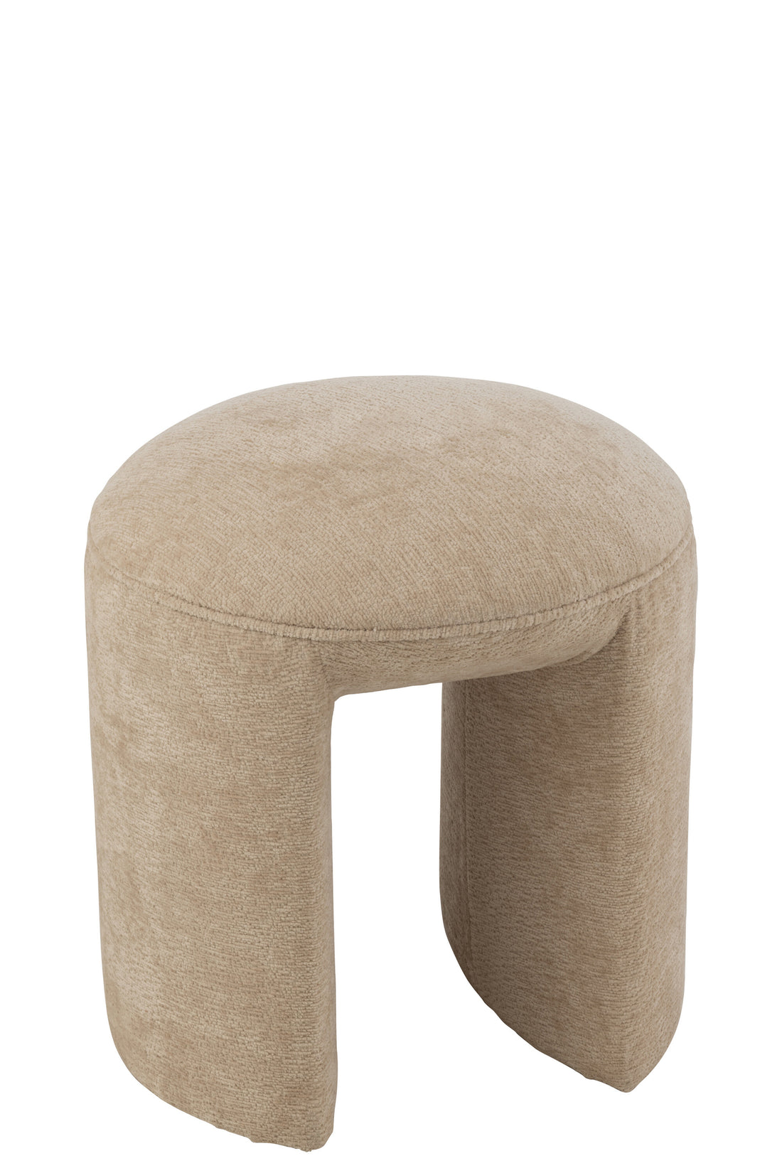 Kruk Ronde Textiel Beige