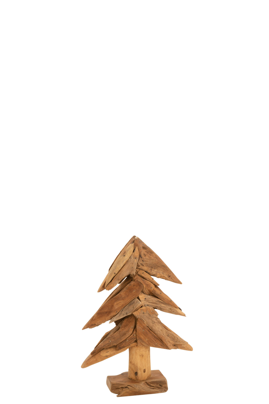 Boom uit stukken teakhout, natuurlijk, klein