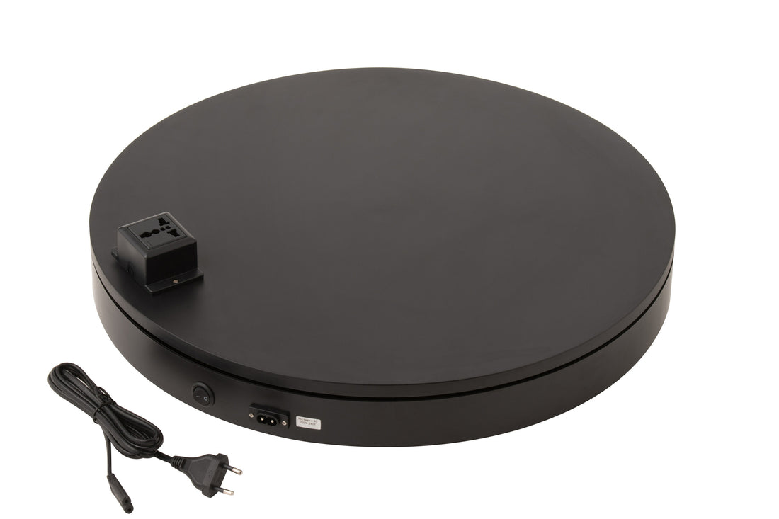 Draaibare voet Rond + Stopcontact 100 kg Kunststof Zwart Middelgroot