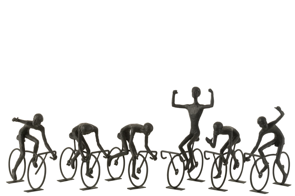 Fietsers Poly/Metaal Zwart Groot Assortiment Van 6