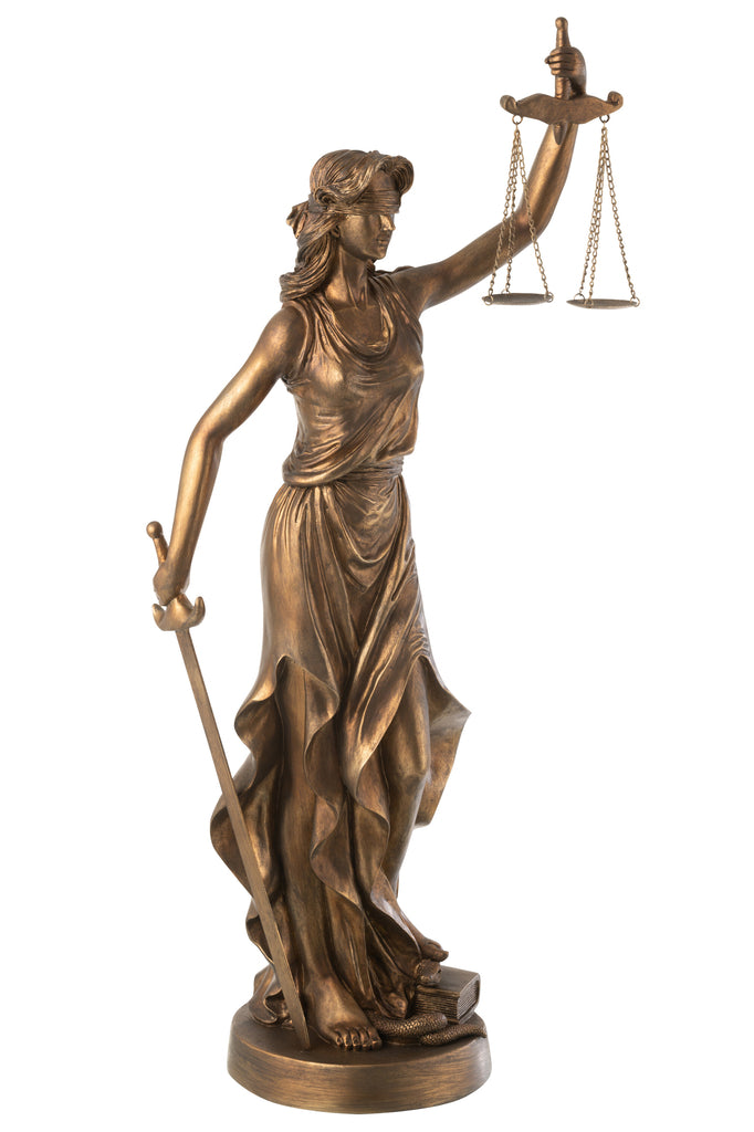 Vrouwe Justitia Hars Koper Groot