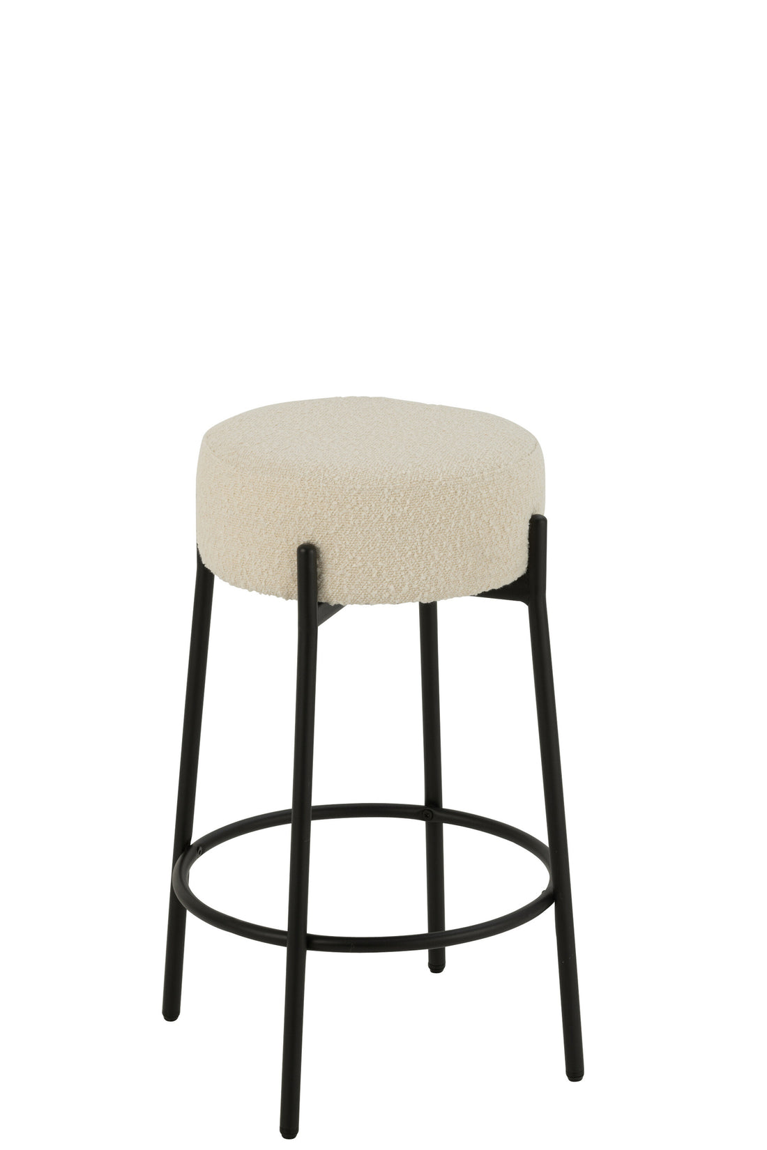 Barstoel Boucle Triplex/Polyester Wit/Zwart