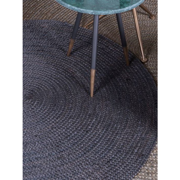 Vloerkleed Jute Rond Antraciet ø200 cm