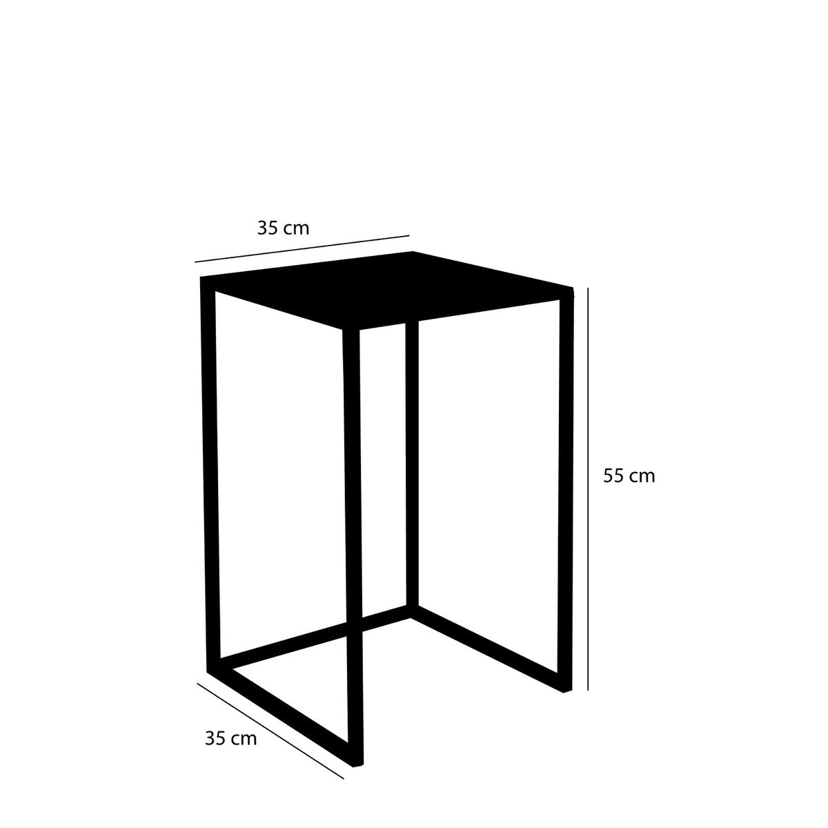 Goa Bijzettafel - Set van 2 - L35 x B35 x H55 cm - Metaal - Zwart